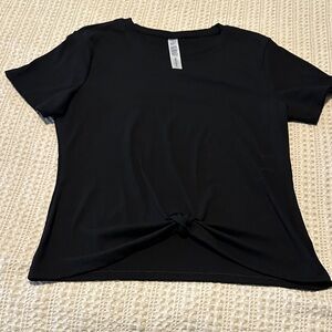 VOGO Athletica Black Knot-Front Short Sleeve Tee